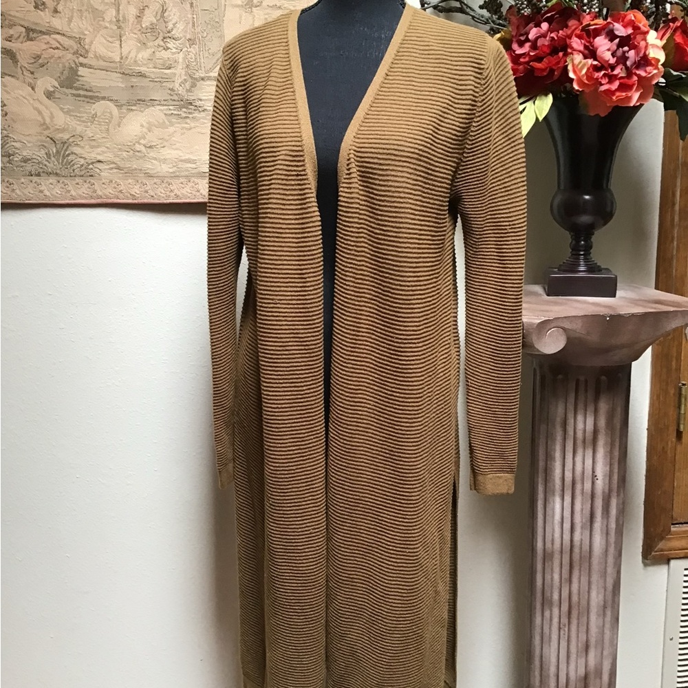 Prologue Camel Open-Front Cardigan